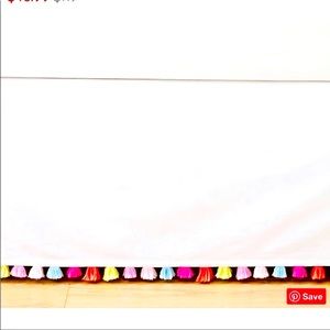 COPY - NEW Pottery Barn Kids Bright Pom Pom Tassel Bed Skirt Twin